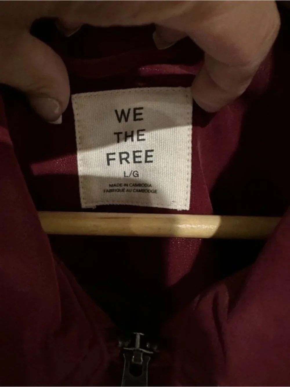 Free People We The Free Burgundy River Vegan Suede Jacket Women’s Large
